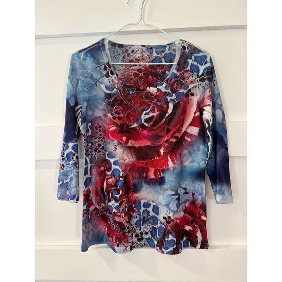 Vintage Style & Co. Petite Red rose and blue ice Size Petite Large y2k - Picture 1 of 6